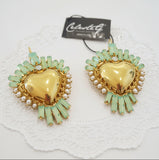 Orecchini cuori sacri con dettagli tiffany