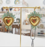 Orecchini cuori sacri con dettagli tiffany