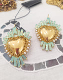 Orecchini cuori sacri con dettagli tiffany