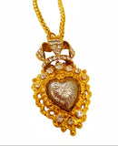 Collana con cuore sacro e corona