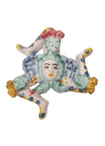 Trinacria da muro in ceramica di Caltagirone dipinta a mano. Cm 14