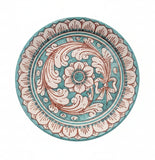 Set piatti da tavola in ceramica di Caltagirone in Verde Rame