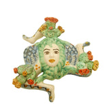 Trinacria da muro in ceramica di Caltagirone dipinta a mano. Cm 20