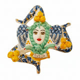 Trinacria da muro in ceramica di Caltagirone. Cm 30