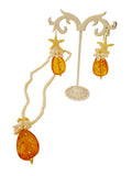 Set collana e orecchini in ambra e perle naturali