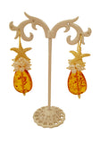 Set collana e orecchini in ambra e perle naturali