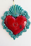 Ex Voto, cuore sacro in ceramica, vari colori