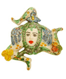 Trinacria da muro in ceramica di Caltagirone dipinta a mano. Cm 20