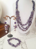 Set bracciale, orecchini e collana in ametista