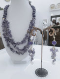 Set bracciale, orecchini e collana in ametista