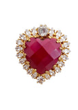 Anello cuore, unica tinta, vari colori