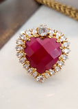Anello cuore, unica tinta, vari colori