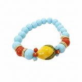 Bracciale con limone in ceramica e pasta di turchese