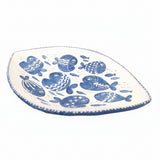 Piatto ovale con pesci blu