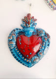 Cuore sacro con conchiglie 18x14 cm, vari colori