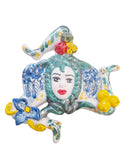 Trinacria da muro in ceramica di Caltagirone dipinta a mano. Cm 20