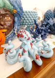 Polpo celeste e rosso in ceramica
