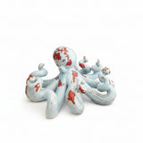 Polpo celeste e rosso in ceramica