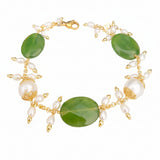 Bracciale con agate e perle naturali, vari colori