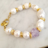 Bracciale con perle e ametista