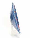 Piatto blu e rosso con polpo, diametro 30 cm