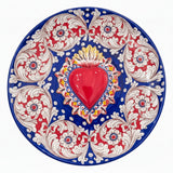 Grande piatto rotondo con cuore sacro in ceramica centrale