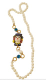 Collana agata bianca con Testa di Moro in Ceramica