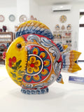 Pesce palla piatto in ceramica di Caltagirone