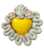 Cuore sacro in ceramica, ex voto vari colori