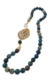 Collana con cuore sacro in ceramica e agata striata