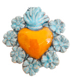 Cuore sacro in ceramica, ex voto vari colori