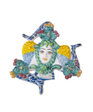 Trinacria da muro in ceramica di Caltagirone. Cm 30