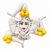 Trinacria da muro in ceramica di Caltagirone. Cm 30