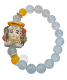 Bracciale con testa di moro in ceramica, 3 colori
