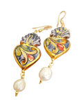 Orecchini cuore sacro in ceramica
