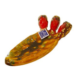 Pala di Fico d'india smaltata in ceramica siciliana con frutti