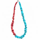 Collana in turchese e corallo