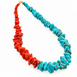 Collana in turchese e corallo