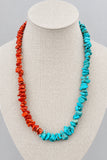 Collana in turchese e corallo