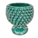 Cashpot motivo pigna verde bosco h 26 cm