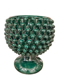 Cashpot motivo pigna verde bosco h 26 cm