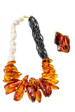 Collana e anello con ambra (set o singoli accessori)
