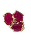 Anello in ottone dorato e pietre dure, vari colori