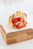 Anello con sfera in ceramica di Caltagirone