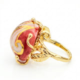 Anello con sfera in ceramica di Caltagirone