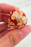 Anello con sfera in ceramica di Caltagirone