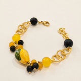 Bracciale limone e pietra lavica