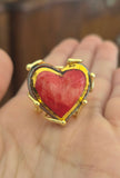 Set orecchini e Anello con cuore in ceramica di Caltagirone