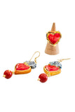 Set orecchini e Anello con cuore in ceramica di Caltagirone