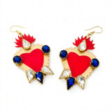 Orecchini cuori sacri con cristalli